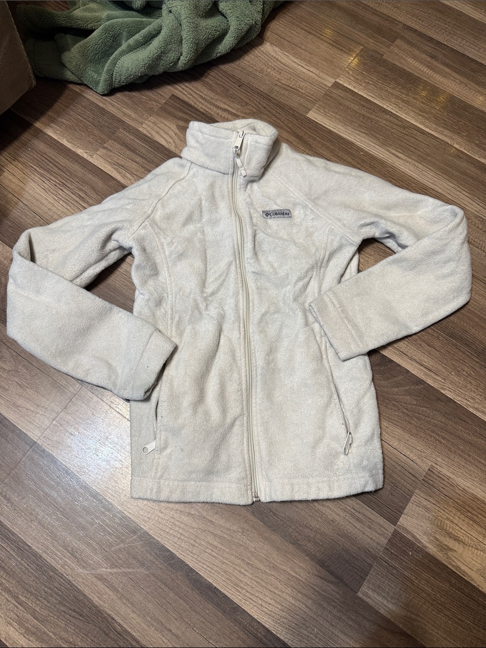 Columbia Girls Cream Full-Zip Fleece Jacket size large